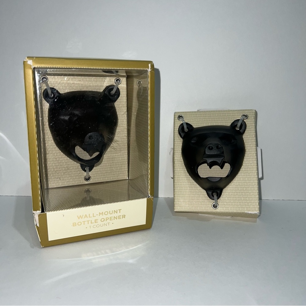 Wall-mount bottle opener - bear
